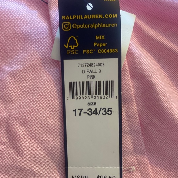 Polo Ralph Lauren Pink Classic Fit Twill Shirt new - Picture 11 of 14